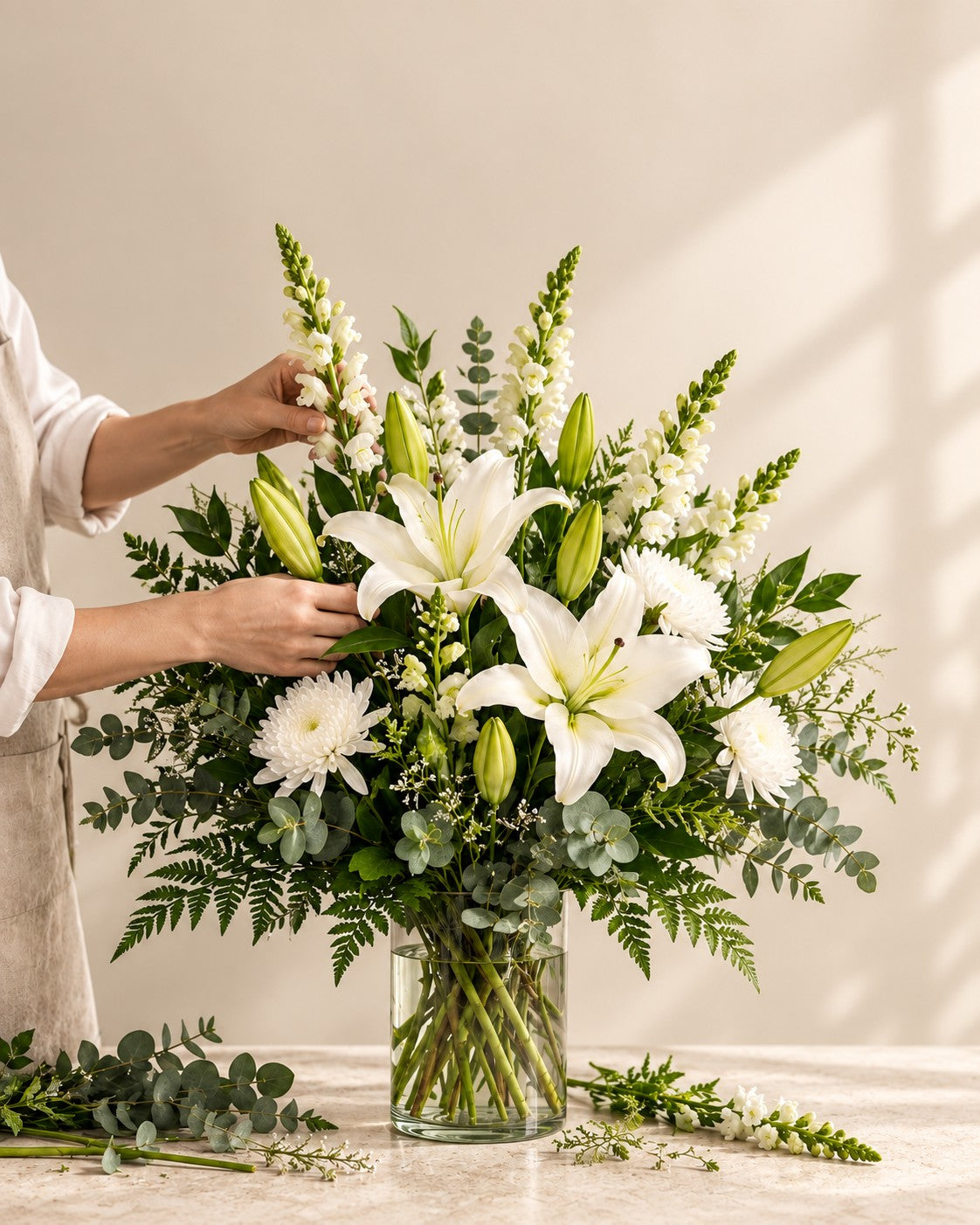 Sympathy white lilies